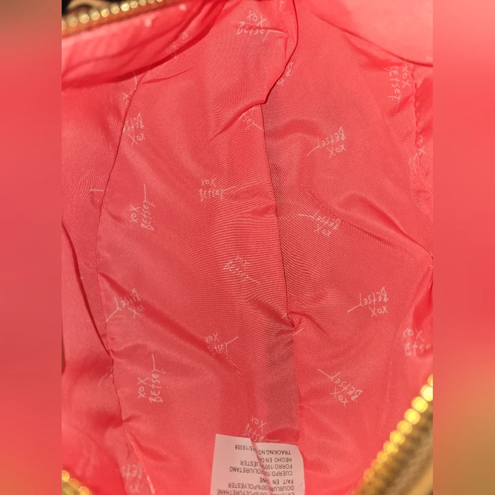 Betsey Johnson Tan and Pink Football Crossbody Bag - Picture 9 of 10